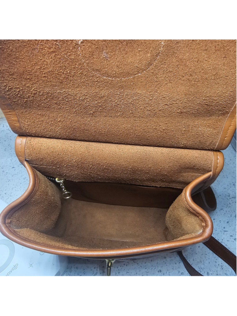 Vintage Coach British Tan Leather Dowel Crossbody Bag - Picture 10 of 13